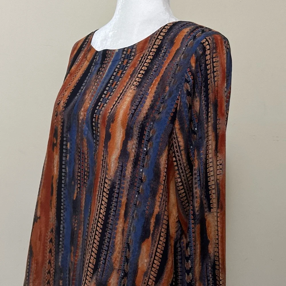 Coco + Carmen NEW Textured Stripes in Print Long Sleeve Popover Pullover S/M - Picture 7 of 16